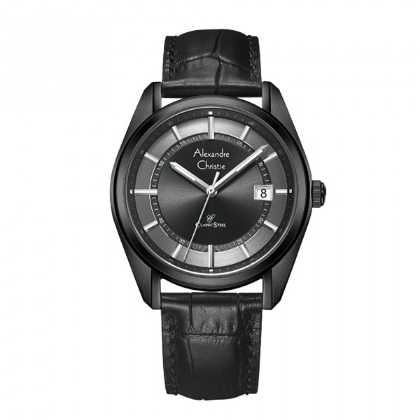 Alexandre Christie AC 8695 Full Black Man Leather MDLIPDG